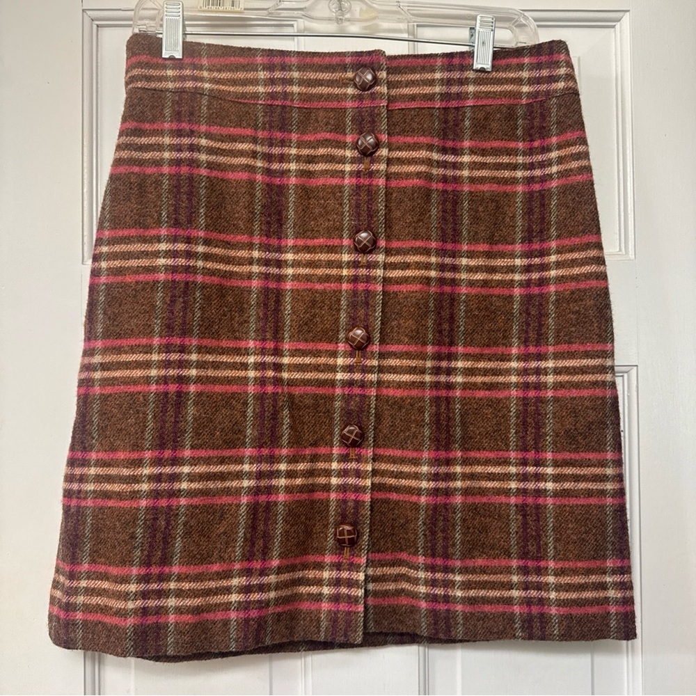 Talbots Maroon and Mustard skirt